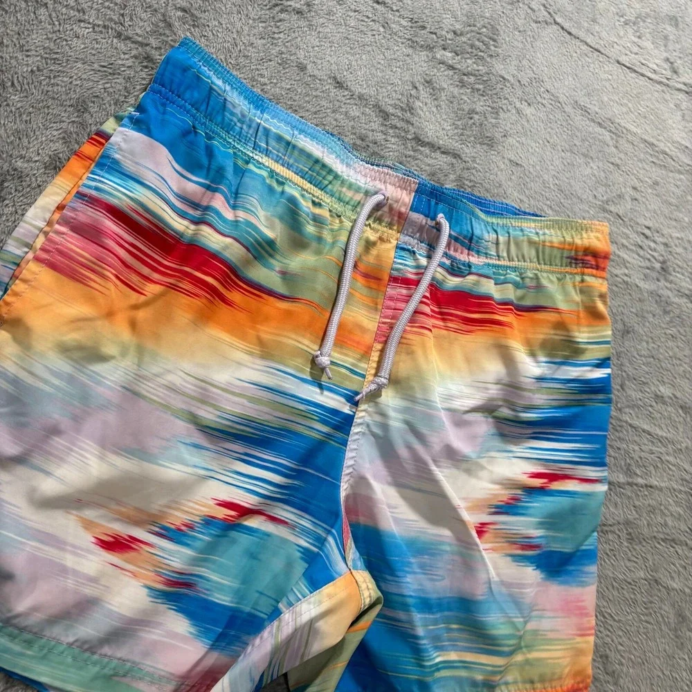 George M Multicolor‎ Swim Trunks Mens Festival Casual Beach Shorts